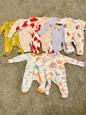 Carter’s Newborn Mixed Pattern Baby One-Piece Sleepers - Multicolor